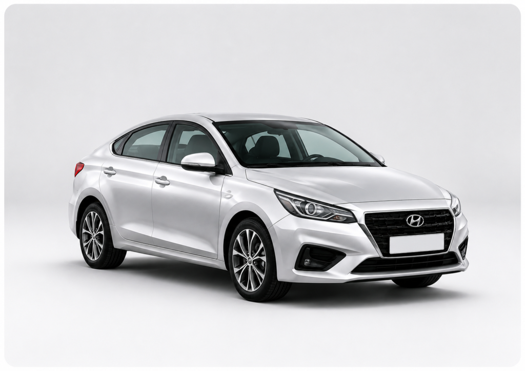 Silver Hyundai Accent sedan: Driver Leman.
